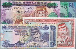 Brunei: Set Of 8 Banknotes Containing The Following Pick Numbers: P. 6, 8, 13, 21, 22, 23, VF To UNC - Brunei
