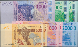 Burkina Faso: Set Of 9 Banknotes From 500 To 10.000 Francs ND P. 315C-319C, 2x 500 Francs, 2x 1000 F - Burkina Faso