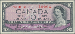 Canada: 10 Dollars 1954 "Devil's Face Hair Style" Issue With Signature Coyne & Towers, P.69a, Highly - Canada