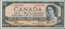 Canada: 50 Dollars 1954 "Devil's Face Hair Style" Issue With Signature Coyne & Towers, P.71a, Highly - Kanada