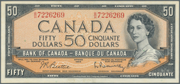 Canada: 50 Dollars 1954, Signature Beattie & Rasminsky, P.81b With Soft Vertical Fold At Center. Con - Kanada