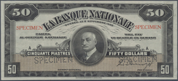 Canada: 50 Dollars / 50 Piastres 1922 Specimen P. S874s Issued By "La Banque Nationale" With Two "Sp - Canada