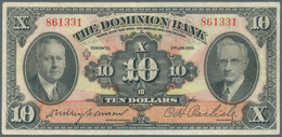 Canada: The Dominion Bank 10 Dollars 1935, P.S1034, Beautiful Note With Bright Colors And Crisp Pape - Kanada