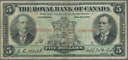 Canada: The Royal Bank Of Canada 5 Dollars 1913, P.S1378, Highly Rare Note In Used Condition With Se - Kanada