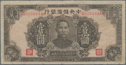 China: The Central Reserve Bank Of China 1000 Yuan 1944 P. J36 In Used Condition With Several Folds - China