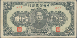 China: Set Of 2 Notes The Central Reserve Bank Of China 2x 5000 Yuan 1945 P. J41,42, Both In Similar - China