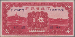 China: Set Of 3 Notes Bank Of Hopei Containing 1, 2 & 5 Yuan 1934 P. S1729,S1730a,S1731a, In Conditi - China