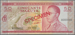 Congo / Kongo: 50 Makuta 1968 Specimen P. 11s1 In Condition: AUNC. - Ohne Zuordnung