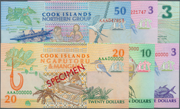 Cook Islands: Set Of 6 Banknotes Containing 3 Dollars ND(1987) P. 3, 3 Dollars ND(1992) P. 7 And Sam - Cook Islands