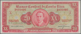Costa Rica: 20 Colones 1961 P. 222c, Light Handling In Paper, No Strong Folds, No Holes Or Tears, Cr - Costa Rica