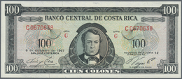 Costa Rica: 100 Colones 1967 P. 234, S/N C0670638, Crisp Original Paper, Unfolded, Light Dints At Up - Costa Rica