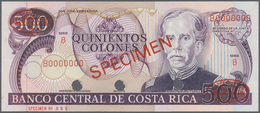 Costa Rica: 500 Colones ND Specimen P. 249s With Red "Specimen" Overprint At Center, Zero Serial Num - Costa Rica