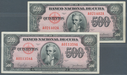 Cuba: Set Of 2 Notes 500 Pesos 1950 P. 83, Both In Similar Condition With Light Folds And Handling I - Kuba