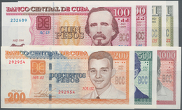 Cuba: High Value Lot With 7 Banknotes 1 - 1000 Pesos 2004-2016, P.128a-132a, All In UNC Condition. ( - Cuba