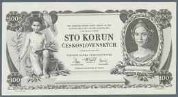 Czechoslovakia / Tschechoslowakei: Uniface Intaglio Printed Front Proof For The 100 Korun 1931in Bla - Checoslovaquia