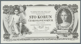 Czechoslovakia / Tschechoslowakei: Uniface Intaglio Printed Front Proof For The 100 Korun 1931in Bla - Tschechoslowakei