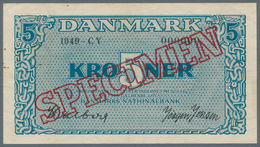 Denmark  / Dänemark: 5 Kroner 1949 Specimen P. 35s, In Condition: XF+. - Dänemark