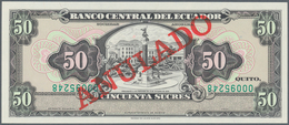 Ecuador: 50 Sucres ND Specimen Proof P. 116sp, Uniface Printed On Front, Red Overprint "Annulado" Wi - Equateur