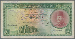 Egypt / Ägypten: 50 Pounds 1951 P. 26b, Used With Folds And Creases, A Few Pinholes And Minor Border - Egitto