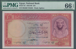 Egypt / Ägypten: 10 Pounds 1958 P. 32c, Crisp Uncirculated Banknote With Bright Colors, Not Washed O - Egitto