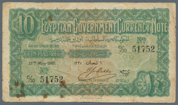 Egypt / Ägypten: 10 Piastres May 27th 1917, P.160b, Lightly Yellowed Paper With Some Rusty Pinholes - Aegypten