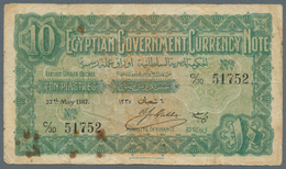 Egypt / Ägypten: 10 Piastres May 27th 1917, P.160b, Lightly Yellowed Paper With Some Rusty Pinholes - Egypte