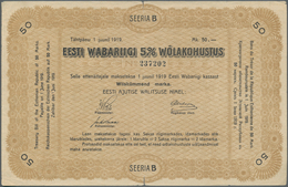 Estonia / Estland: Estonian Republic 5% Interest Debt Obligations 50 Marka Dated June 1st 1919, P.8, - Estland