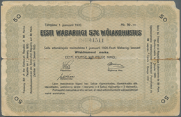 Estonia / Estland: Estonian Republic 5% Interest Debt Obligations 50 Marka Dated January 1st 1920, P - Estland