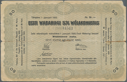 Estonia / Estland: Estonian Republic 5% Interest Debt Obligations 50 Marka Dated January 1st 1920, P - Estonie
