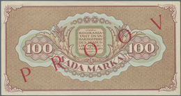 Estonia / Estland: Front And Reverse Specimen Proof For The 100 Marka 1923, P.51s, Both In Exellent - Estland