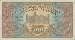Estonia / Estland: 500 Marka 1923, P.52, Highly Rare Banknote In Great Original Shape And Bright Col - Estland