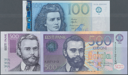 Estonia / Estland: Very Nice Set With 100 Krooni 1999, 500 Krooni 1996 And 500 Krooni 2000, P.81a-83 - Estland