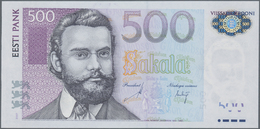 Estonia / Estland: Nice Set With 8 Banknotes Comprising 25 Krooni 2002 Replacement Note Series "ZZ", - Estland