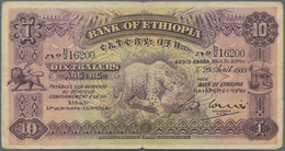 Ethiopia / Äthiopien: 10 Thaler 1933 P. 8, Used With Folds And Light Stain In Paper, No Holes, Still - Aethiopien