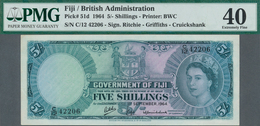 Fiji: 5 Shillings 1964, P.51d, Very Nice And Attractive Note With A Few Minor Spots, PMG Graded 40 E - Figi