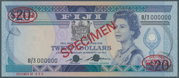 Fiji: 20 Dollars ND(1986) SPECIMEN, P.85s1 With Ovpt. Specimen, Cancellation Holes At Lower Center, - Fidji
