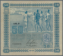 Finland / Finnland: Very Interesting Set With 4 Banknotes Containing 3 X 50 Markkaa 1939 Litt. D P.7 - Finlandia