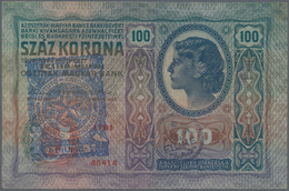 Fiume: 100 Korona 1912 Austria-Hungary With Overprint "Fiume" At Left, Used With Light Vertical And - Otros – Europa