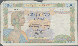 France / Frankreich: Set Of 12 Notes 500 Francs "La Paix" 1941, All In More Used Condition With Seve - Altri & Non Classificati