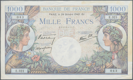 France / Frankreich: Set Of 9 MOSTLY CONSECUTIVE Notes 1000 Francs "Commerce & Industrie" 1940-44 P. - Otros & Sin Clasificación