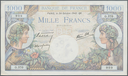 France / Frankreich: Set Of 10 MOSTLY CONSECUTIVE Notes 1000 Francs "Commerce & Industrie" 1940-44 P - Other & Unclassified