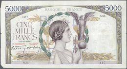 France / Frankreich: Large Lot Of 37 Notes 5000 Francs "Victoire" 1938-1943 P. 97, All Mixed Dates, - Andere & Zonder Classificatie