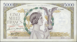 France / Frankreich: Set Of 2 Notes 5000 Francs 1942 & 1943 P. 97, Both With Crisp Paper, Original S - Andere & Zonder Classificatie