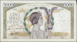 France / Frankreich: Set Of 2 CONSECUTIVE Notes 5000 Francs "Victoire" 1943 P. 97, S/N 30428360 & -3 - Autres & Non Classés