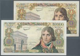 France / Frankreich: Set 2 Pcs 10.000 & 100 NF Francs 1958 & 1961 P. 136, 144, Both Used In Conditio - Andere & Zonder Classificatie