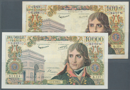France / Frankreich: Set 2 Pcs 10.000 & 100 NF Francs 1958 & 1961 P. 136, 144, Both Used In Conditio - Autres & Non Classés