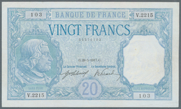 France / Frankreich: 20 Francs 1917 Fay 11.2, Washed And Pressed, Light Folds, No Holes Or Tears, St - Andere & Zonder Classificatie