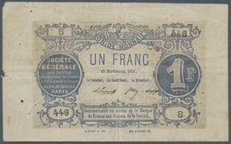 France / Frankreich: Bon De Monnaie, Societe General Paris 1 Franc 1871, P.NL, Very Interesting And - Autres & Non Classés