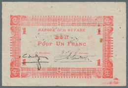 French Guiana / Französisch-Guayana: Banque De La Guyane 1 Franc 1942, P.11, Still Nice With A Few F - Französich-Guyana