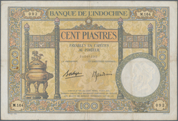 French Indochina / Französisch Indochina: 100 Piastres ND(1925-39) P. 51d, S/N 04086092 M.164, Used - Indochina